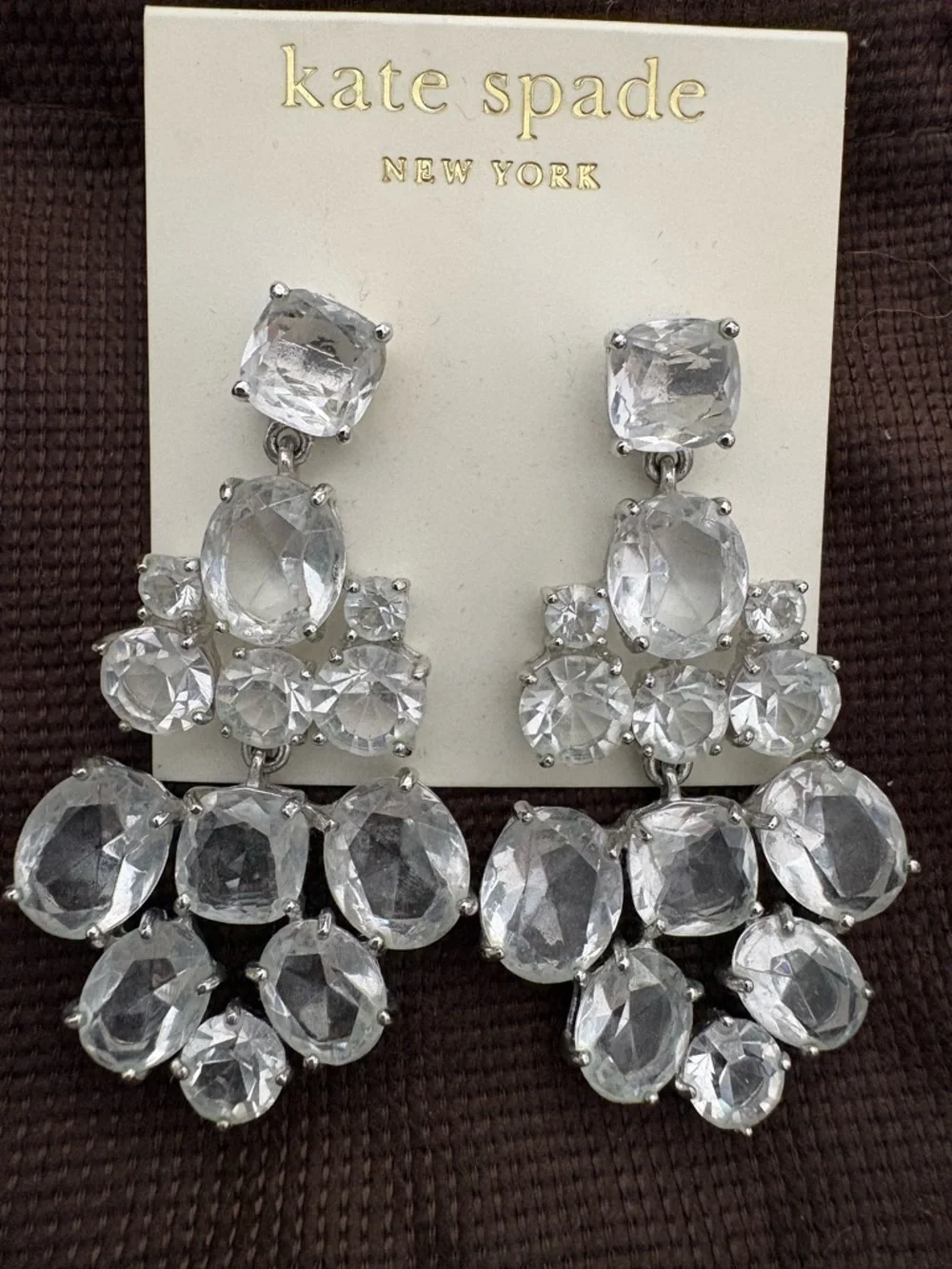 Kate‎ Spade New York Glitzy Gems Chandelier Drop Earrings Silver Bride Wedding